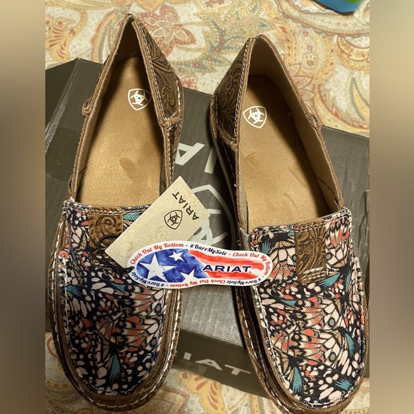 Ariat Shoes - Ariat Multicolor Floral Embossed Slip-On Shoes Women size 9 NWT Open to offers!🌟